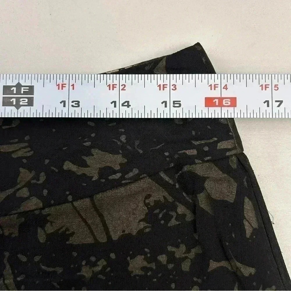 Anne Carson Silk Skirt A-Line Flowy Black Tan Sheer Overlay Lined Size 8 - Picture 11 of 15